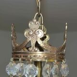 Suspension chandelier with metal and glass grapevines manufactured 60's / 70's