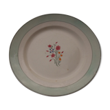 Round dish in earthenware HBCM Creil Montereau model Marlaine diam 30,5 cm