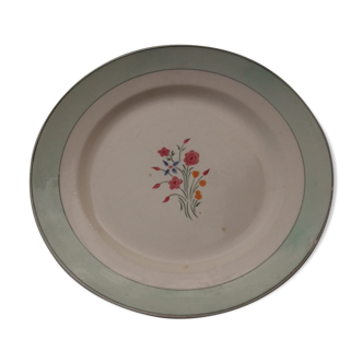 Plat rond en faïence  hbcm creil montereau modèle marlaine diam 30,5 cm