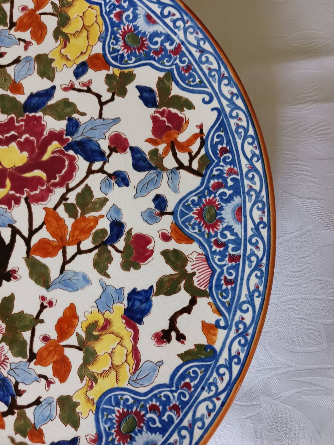 Large Gien Peony Platter