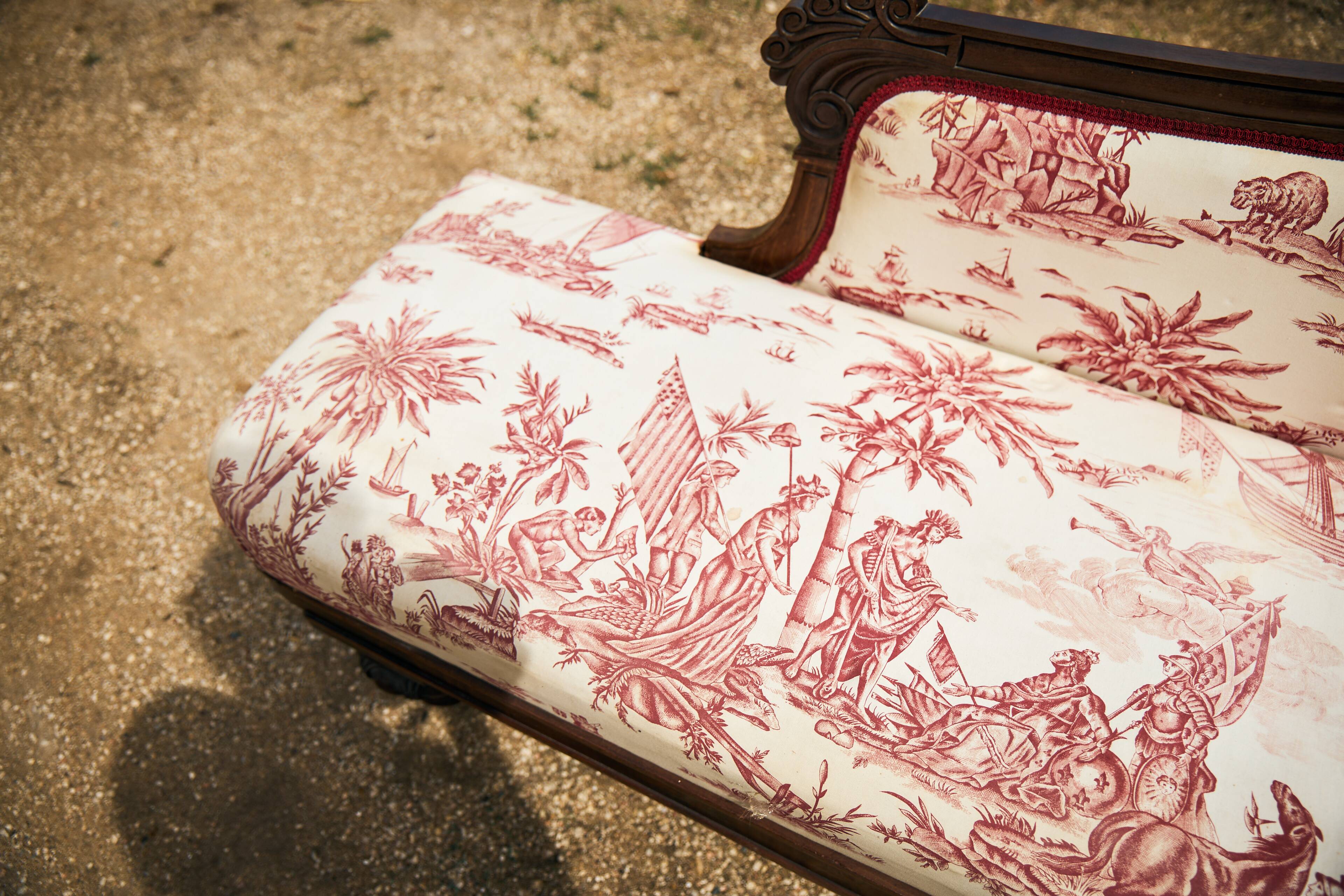 Mahogany meridian Louis-Philippe, origin Villa Le Gaillardin, Noirmoutier