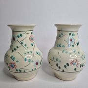 Paire de vases en céramique émaillée décorés à la main, 13 cm
