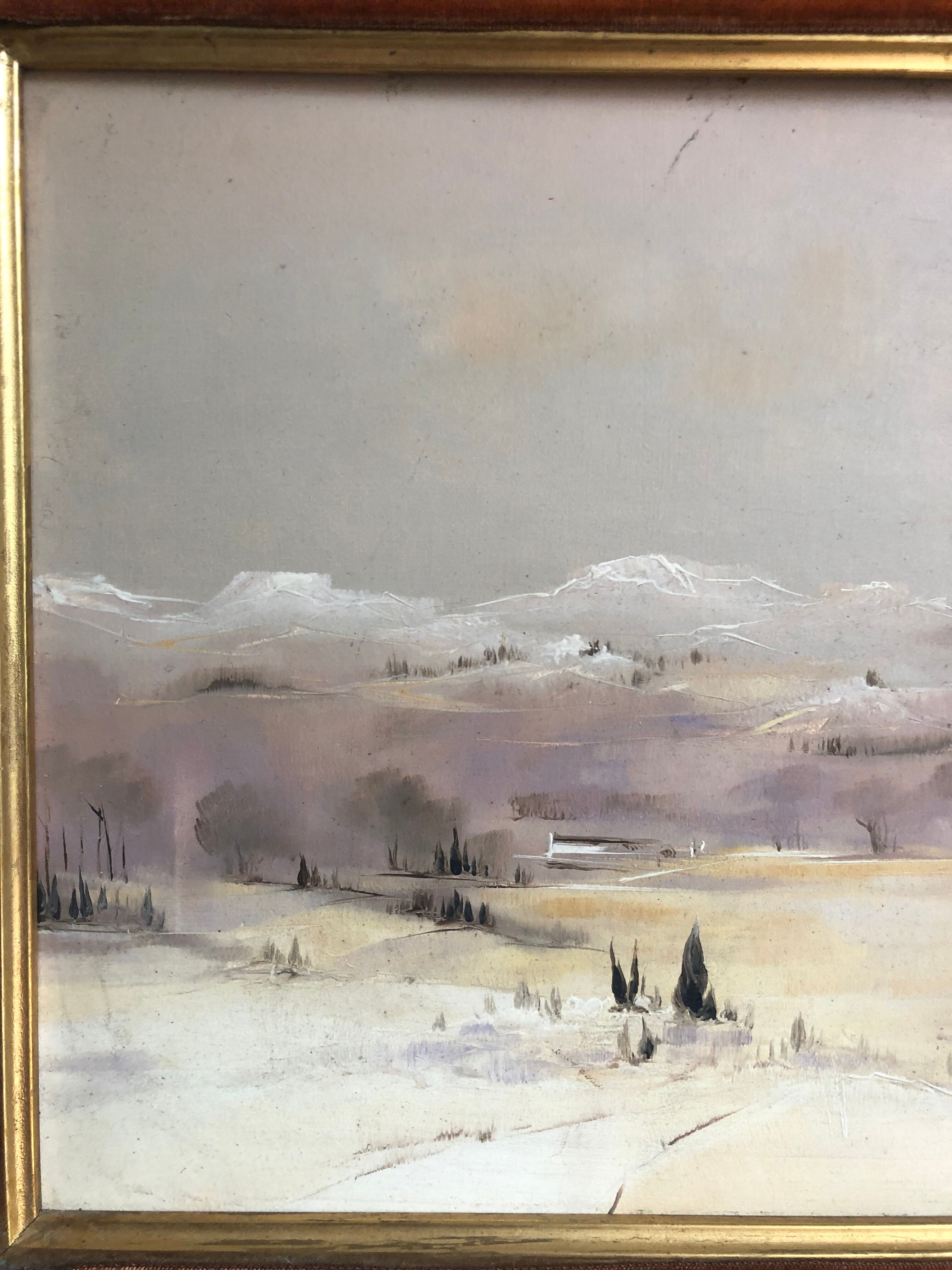Huile sur toile paysage de Haute Provence