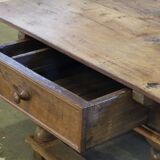 Antique Nordic Baroque Oak Table, Dated 1807