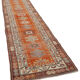 Hand-knotted distressed turkish red runner carpet 95 cm x 365 cm