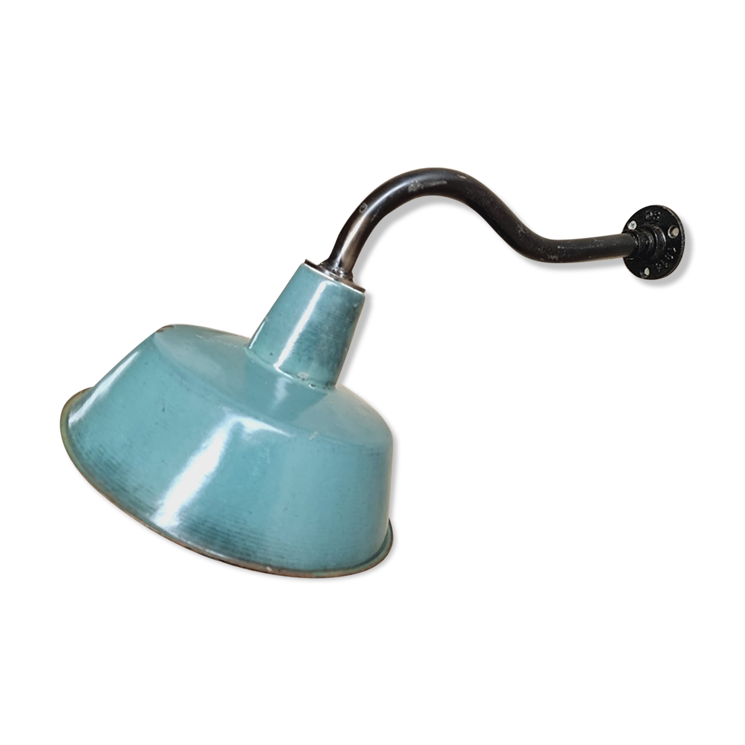 Old garden lamp vintage green wall lamp enamel