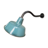 Ancienne lampe de jardin vintage applique murale verte émail