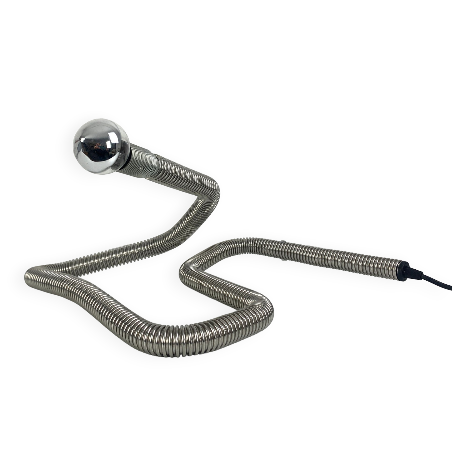 Table lamp snake minimalist flexible tube cobra chromed metal
