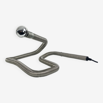 Table lamp snake minimalist flexible tube cobra chromed metal