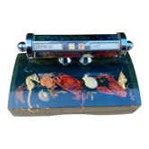 Perpetual office calendar resin with inclusions vintage seaside souvenir