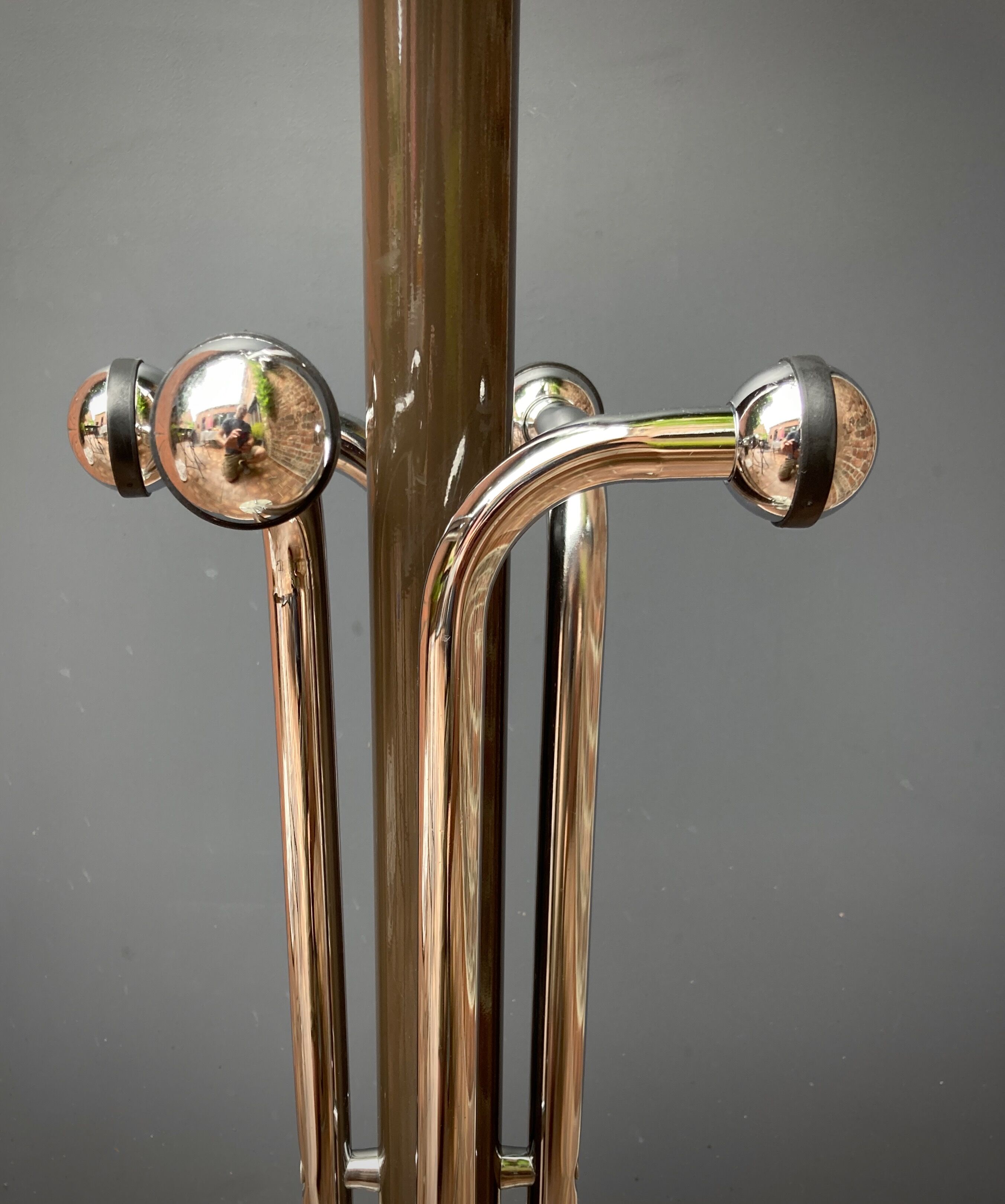 Coat rack on vintage stand