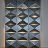 Aluminium modular wall mounted light panels 1960s