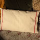 Old red striped Torchon cushion