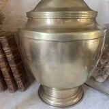 Pied de lampe balustre en laiton vintage