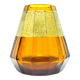 Art Deco vase, honey glass, oroplastic, Czechoslovakia, 1930s
