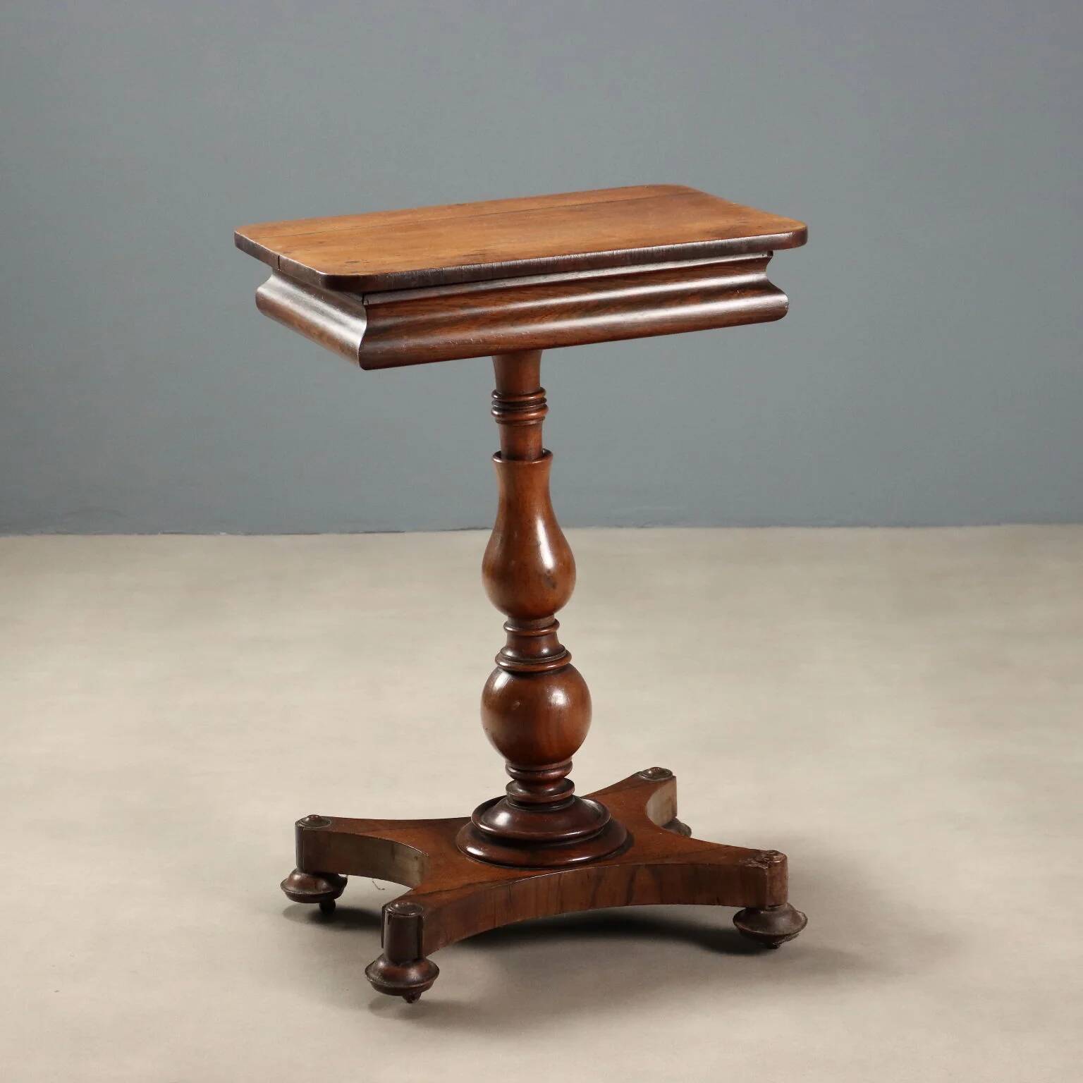 Small antique wooden table with drawer, Italy, 19th century.