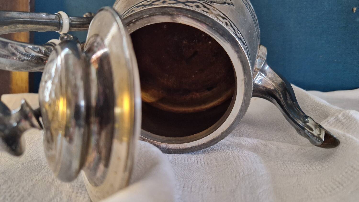 Silver metal coffee maker