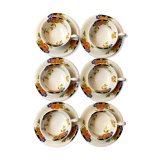 Set of 6 cups and under cups in earthenware