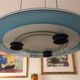 Post-modern halogen pendant light "urora" by Perry King for Arteluce, Italy, 1980