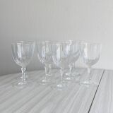 Set of 8 chiseled crystal wine glasses