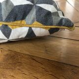 Set of two cushions 100% linen 50 x 50 cm, grey ash and gold x 2