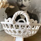 White ceramic basket