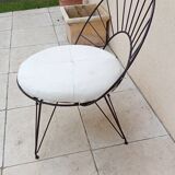 Fauteuil vintage danois fer forgé