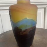 Gallé Blue Line Vase from the Vosges