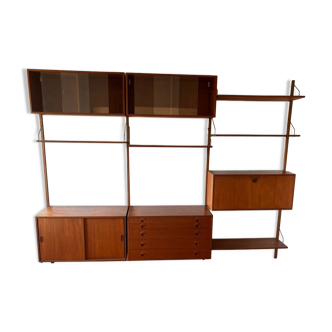 Scandinavian modular teak shelf