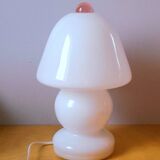 Mushroom lamp in Murano opaline, 1970