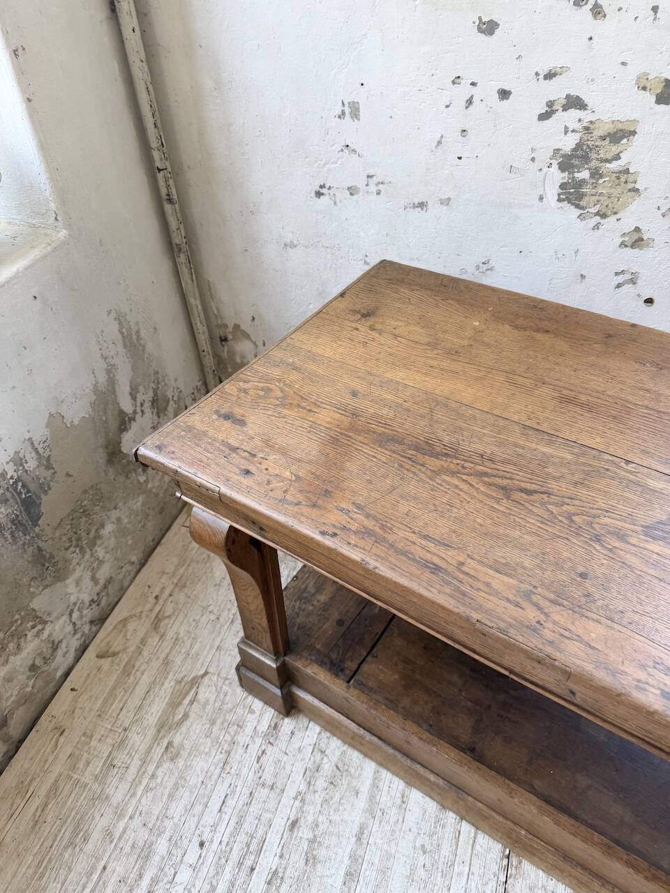 Table de gantier drapière 1900 chêne massif 330cm XL