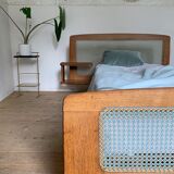 Roger Landault vintage bed in caning