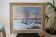 Rateau " Paysage enneigé " peinture HST encadrée