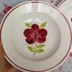 4 old hollow plates, model "Geraldine" red and green flowers