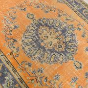 6x9 Pumpink Orange & Blue Classic Turkish Area Rug, 187x271Cm