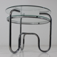 Table tubular steel and glass Czech Republic 1930 s vintage