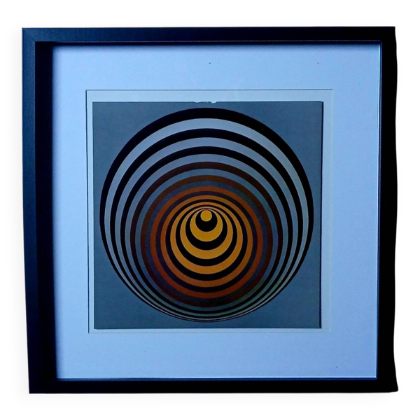 ​Titre : Tableau Art Optique ''Tunnel'' - Style Vasarely - Vibe 70s
Prix