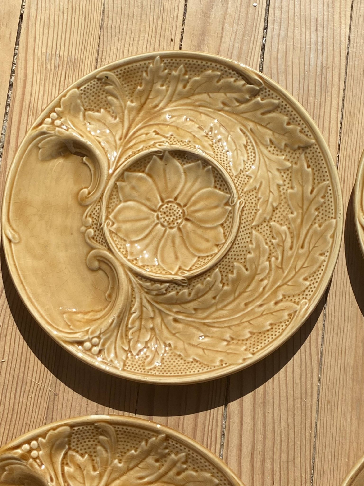 5 asparagus plates in earthenware Manufacture de Gien