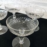 6 crystal champagne cups