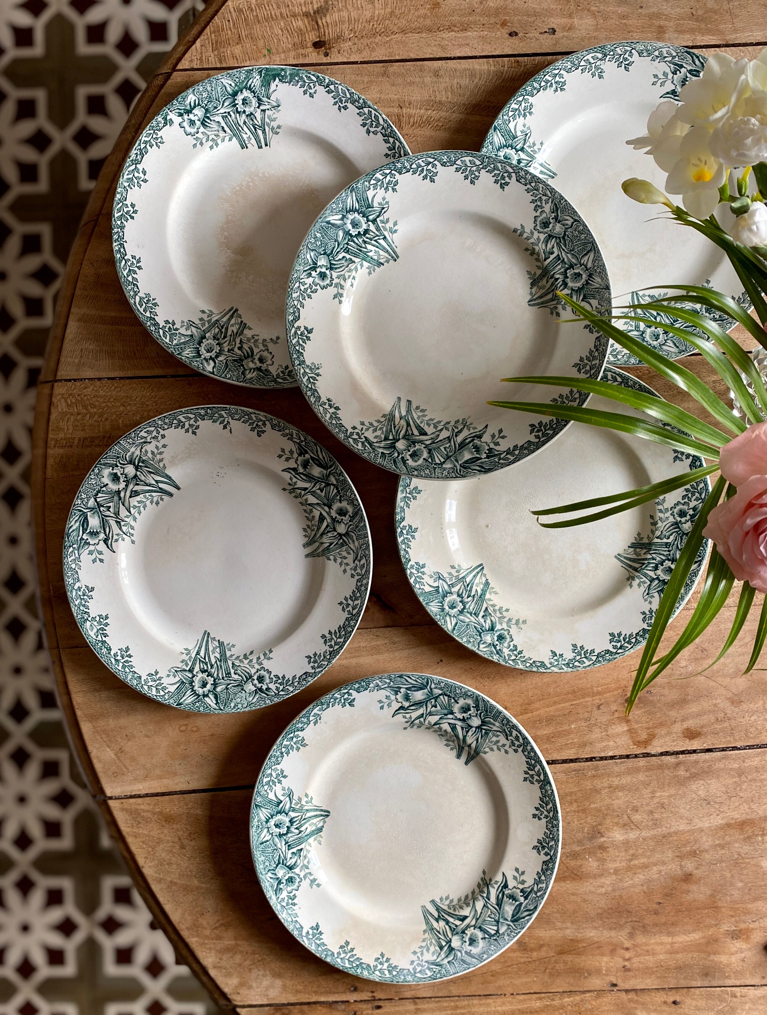 Set of 6 flat plates in iron earth (LOT 5)