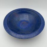 Brutalist Cup in Deep Blue Glazed Ceramic, Signed Studio Piece