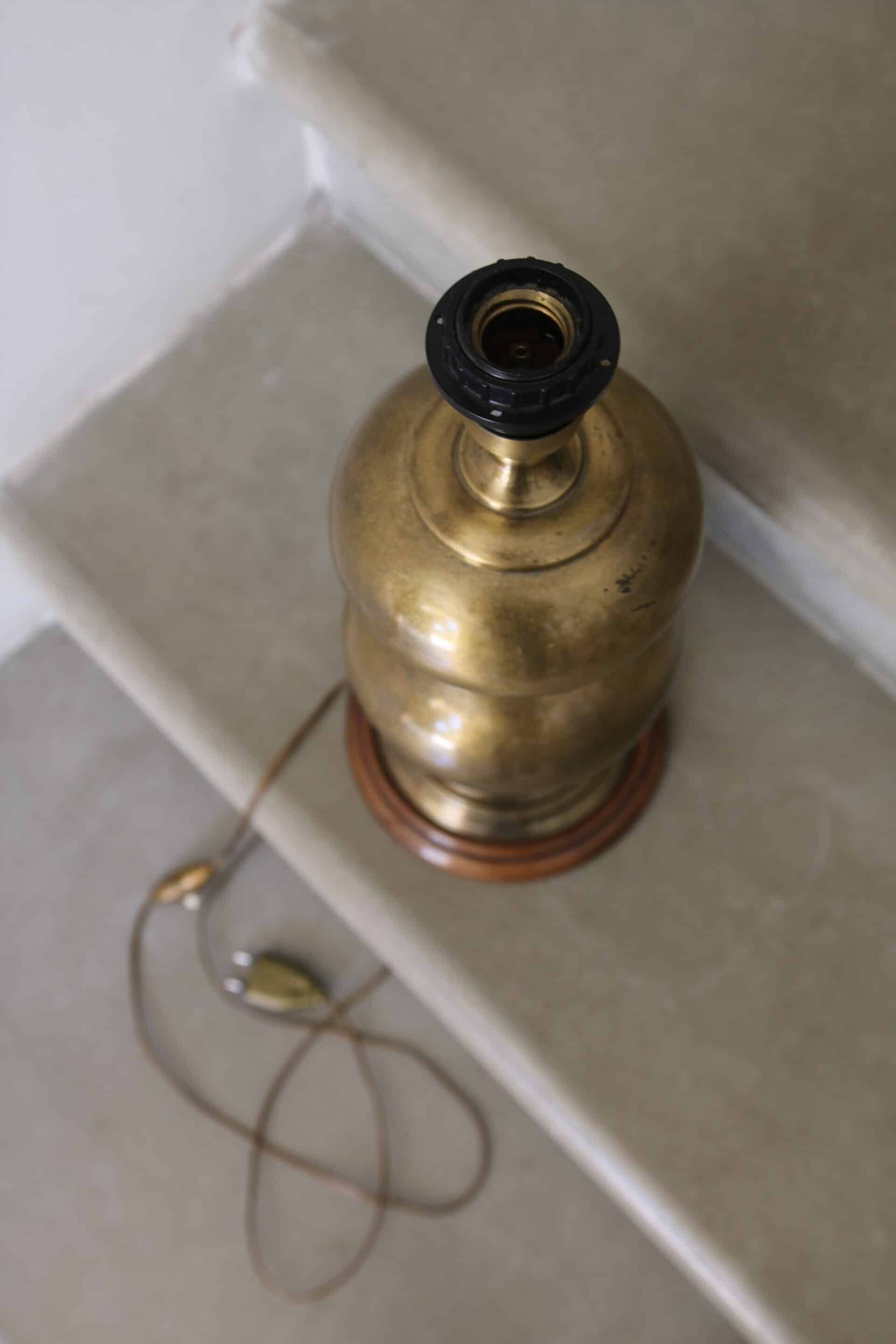 Vintage brass double globe lamp