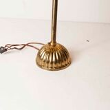 5-branched opaline brass chandelier 60's