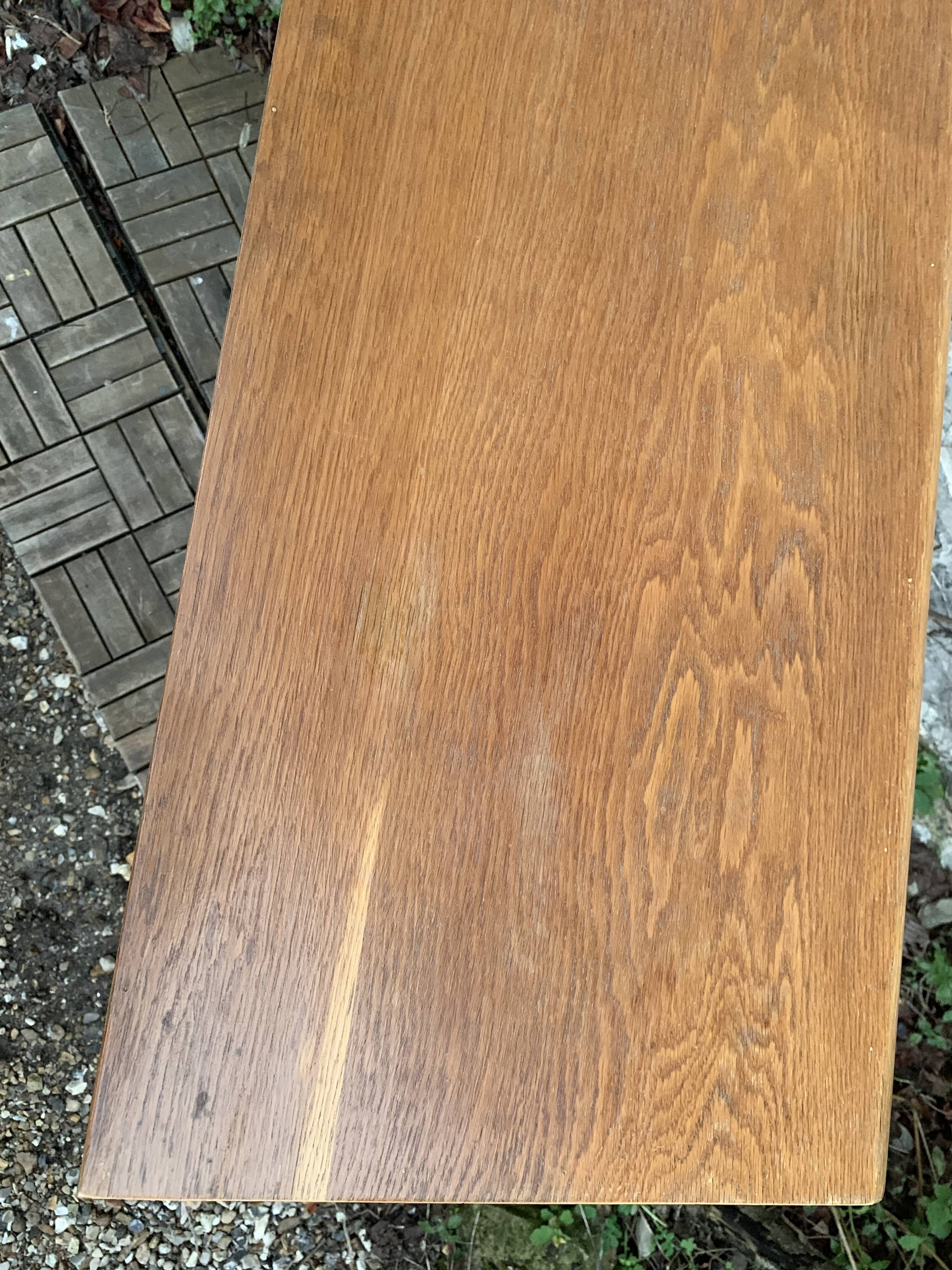 Vintage chest of drawers with compass feet, oak, original patina, 1950s