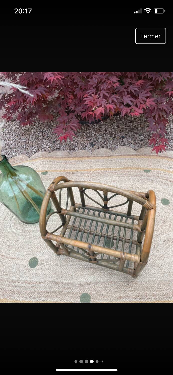 Porte-revues en bambou, années 1970