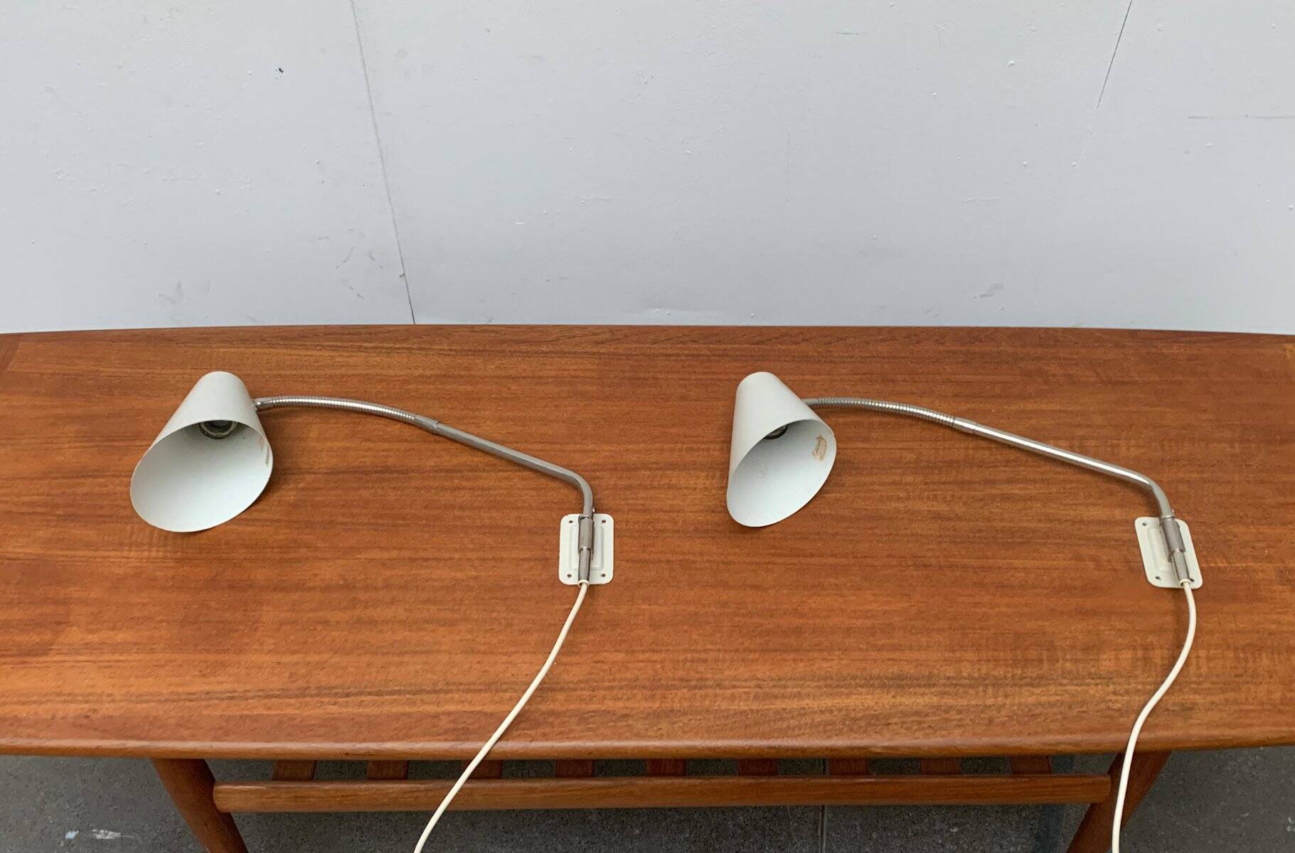 Mid-century German wall sconces by Kaiser Leuchten, set of 2.