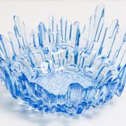 Vintage decorative plate in light blue glass, Italy, 1960s.