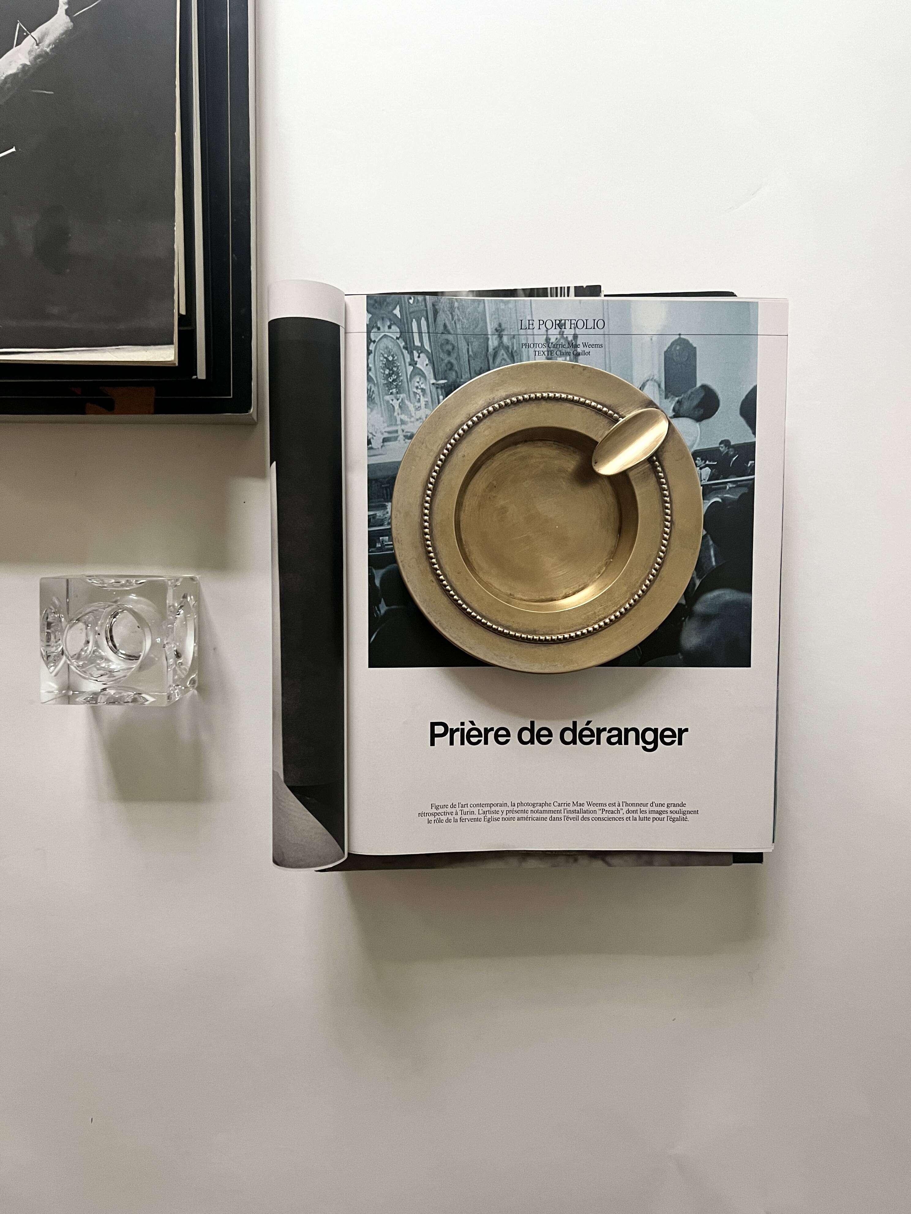 Cendrier en laiton doré véritable début XXe siècle