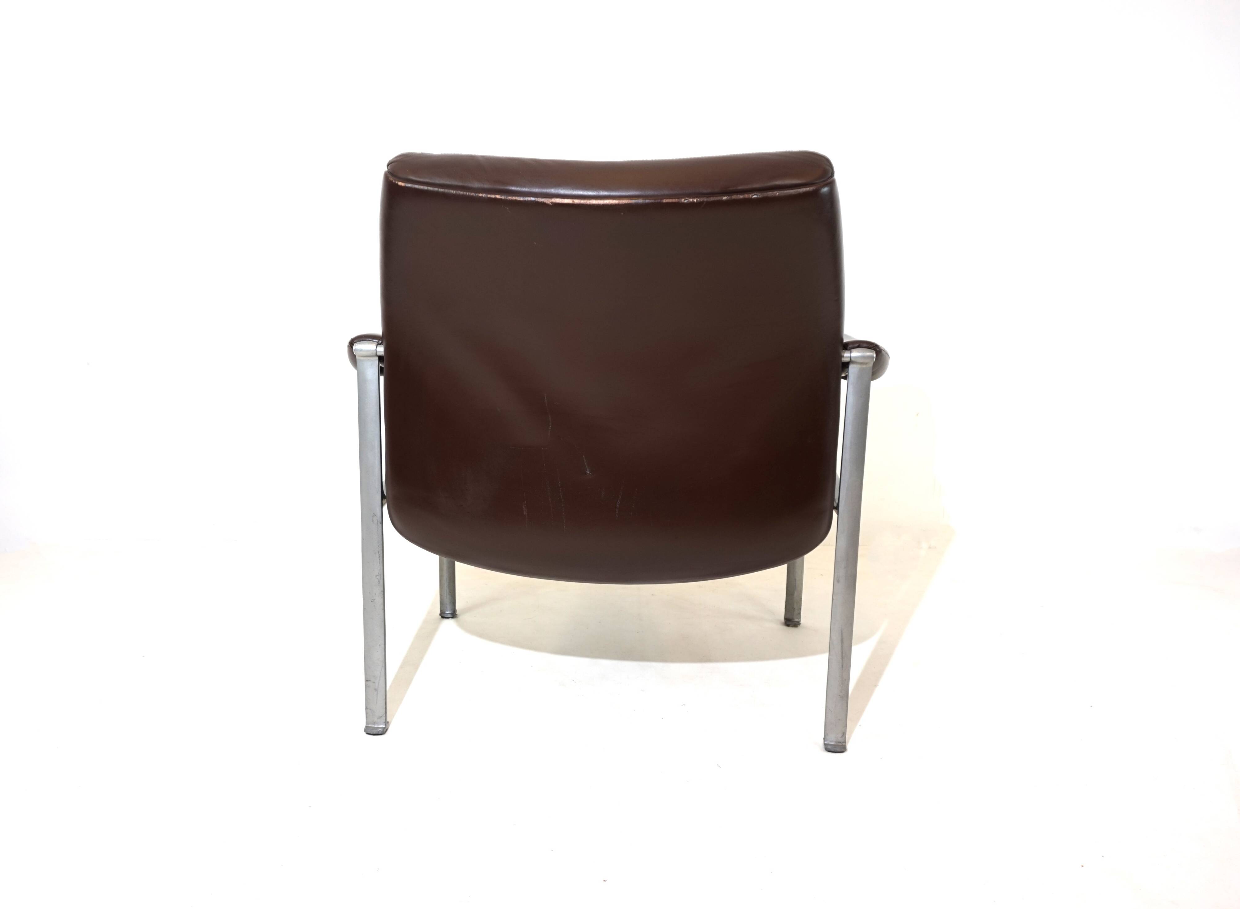 Röder Söhne leather lounge chair by Miller Borgsen