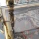 Dessert, vintage gold rolling bar, chrome and smoked glass.